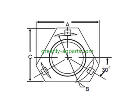 Triangular 3 bolt hole self aligning mounting flanges